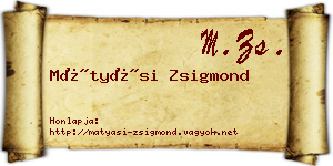 Mátyási Zsigmond névjegykártya